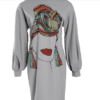 Women's Grey Balloon Armed Dress - Image 2