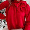Red Bowtie Blouse